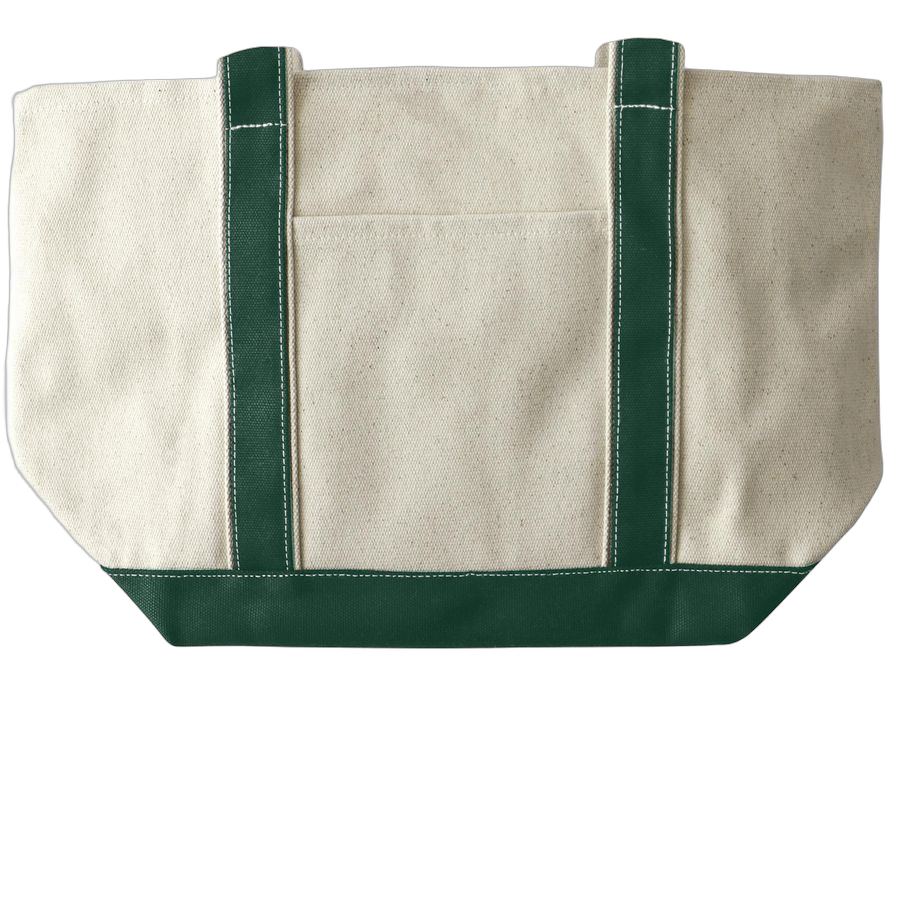 Natural/Forest Large Two-Tone Canvas Tote Bag